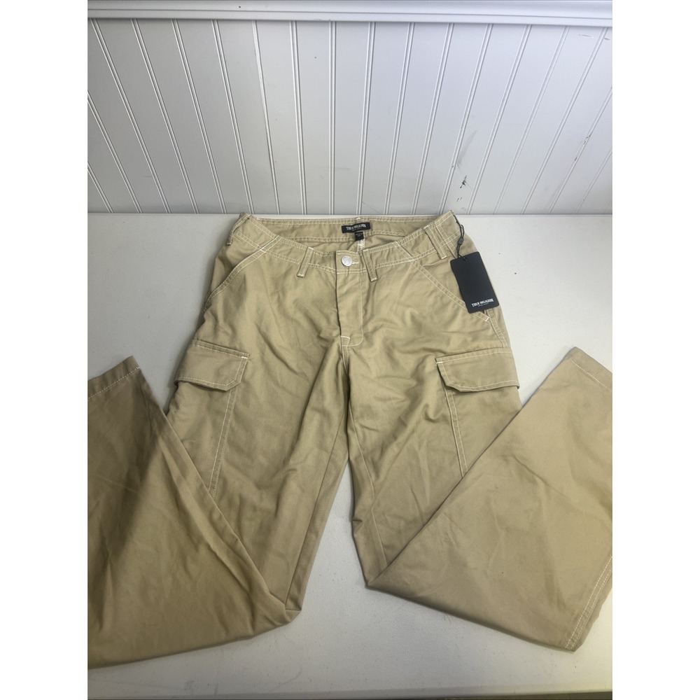 True Religion Men's Cargo Pants Size 30 Khaki 108335